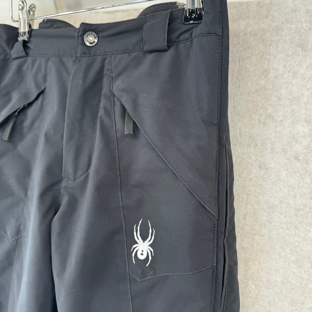 Spyder Youth 12 Black Insulated Snow Pants Ski Snowboard Full Side Zip Pockets - Picture 5 of 12